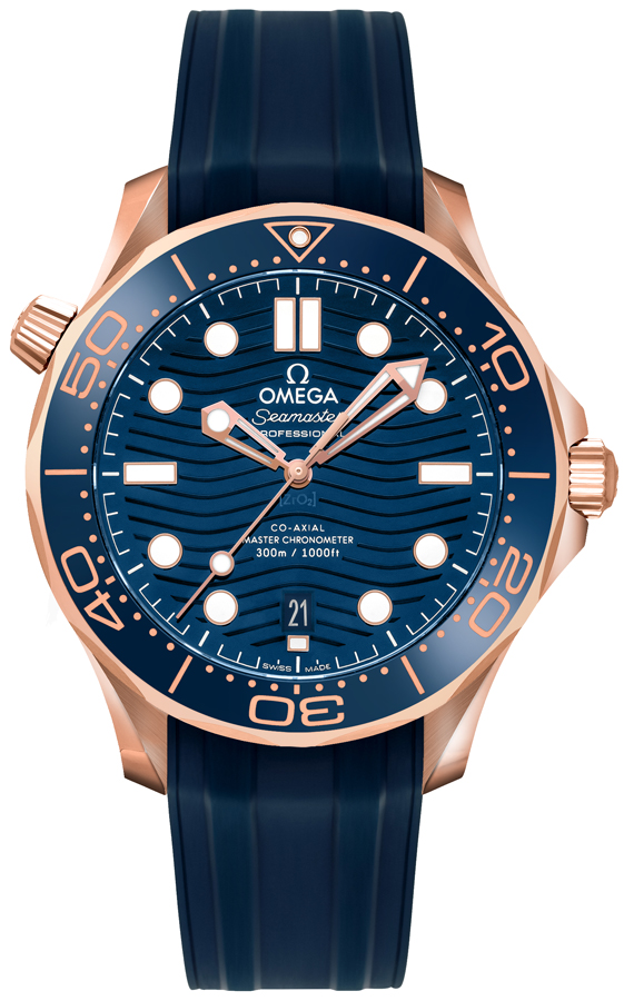 Omega Seamaster Self winding Automatic Chronometer Blue Mens Watch 21062422003001 