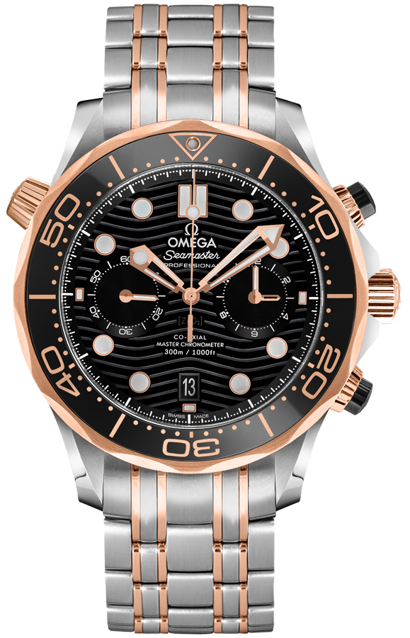 Omega Seamaster Self winding Automatic Chronometer Black Mens Watch 21020445101001 