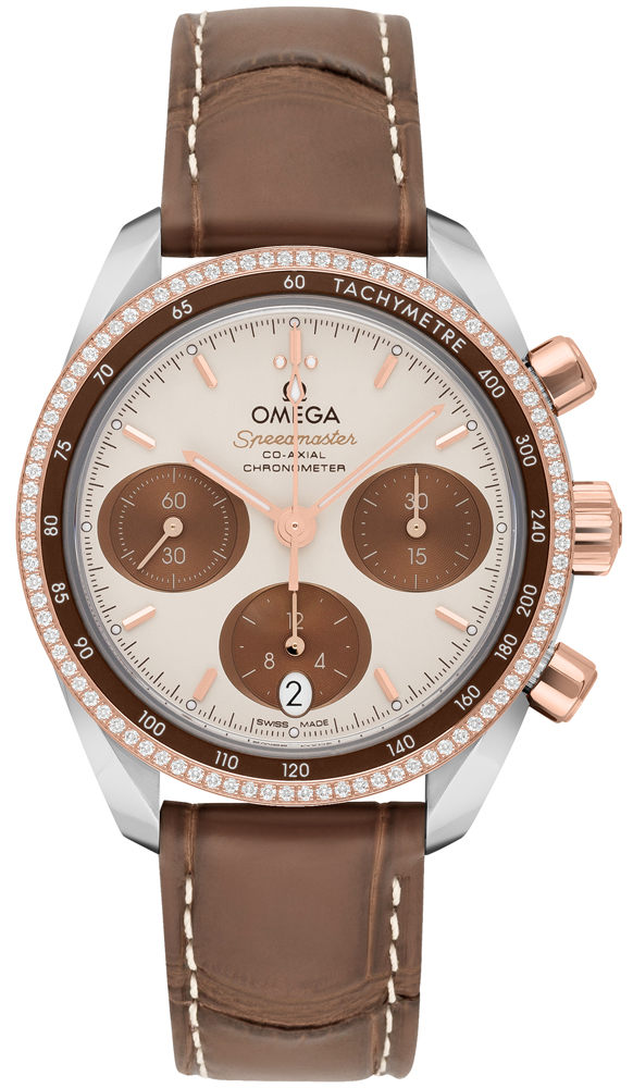 Omega Speedmaster Self winding Automatic Chronometer Beige Watch 32428385002002 