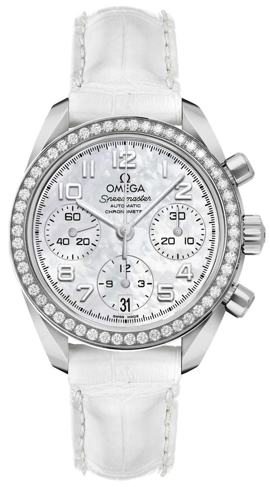 Omega Speedmaster Self Winding Automatic Pearl White Mens Watch 32418384005001 