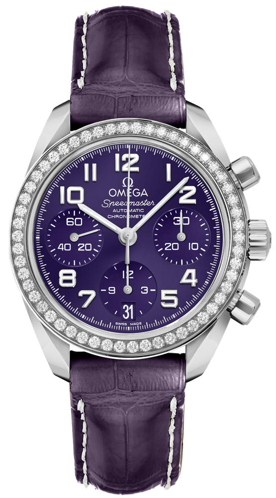 Omega Speedmaster Self winding Automatic Chronometer Purple Ladies Watch 32418384010001 