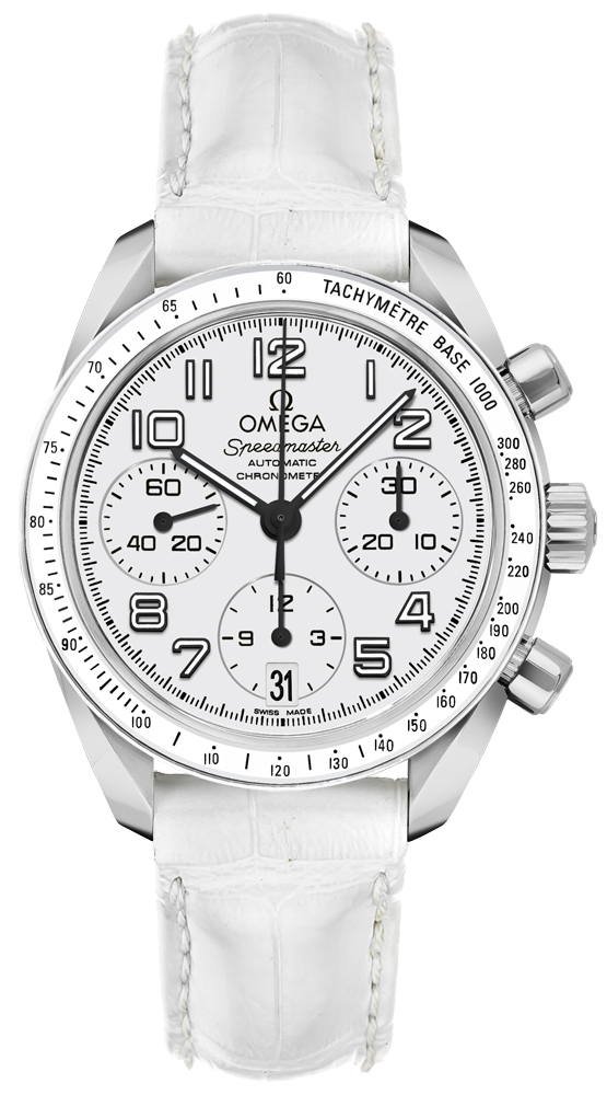 Omega Speedmaster Self winding Automatic Chronometer White Ladies Watch 32433384004001 
