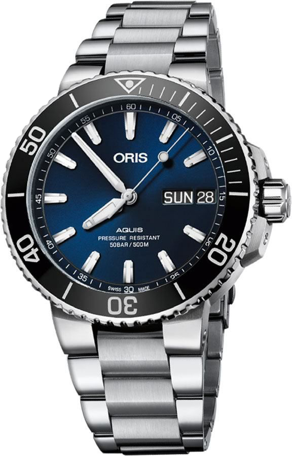 Oris Diving Self winding Automatic Blue Mens Watch 75277334135MB 