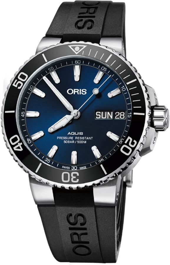 Oris Diving Self winding Automatic Blue Mens Watch 75277334135RS-BLACK 