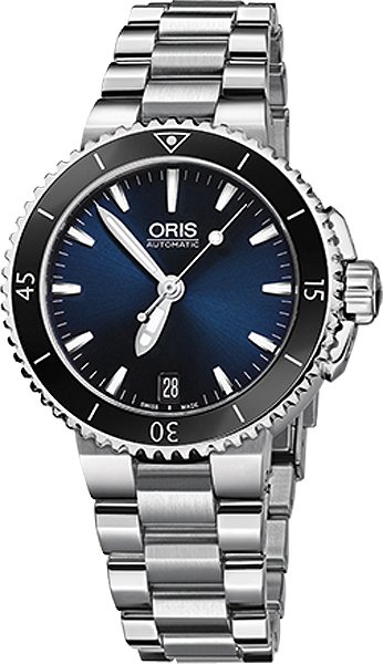 Oris Diving Self winding Automatic Blue Ladies Watch 73376524135MB 