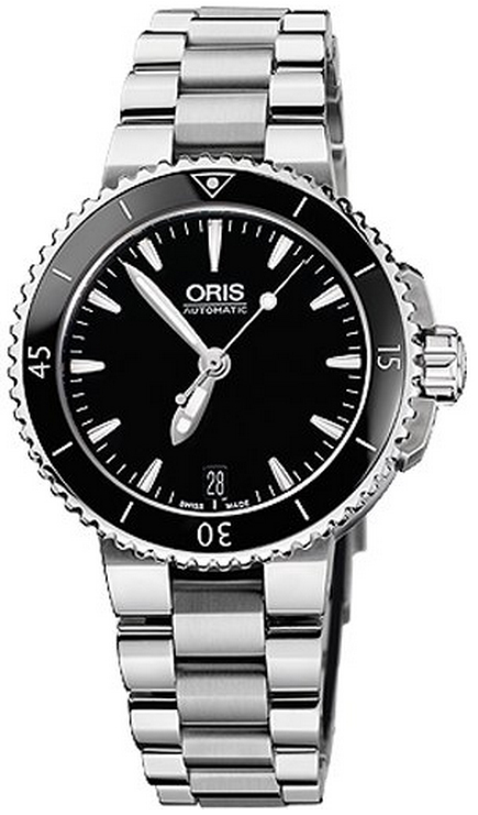 Oris Diving Self winding Automatic Black Ladies Watch 73376524154MB 