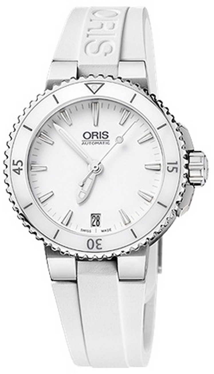 Oris Diving Self winding Automatic White Ladies Watch 73376524156RS 