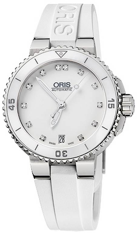 Oris Diving Self winding Automatic White Ladies Watch 73376524191RS 