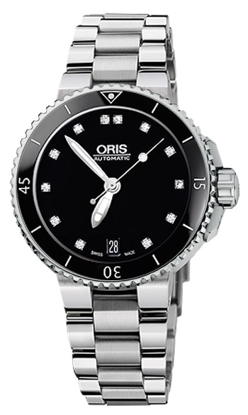 Oris Diving Self winding Automatic Black Ladies Watch 73376524194MB 
