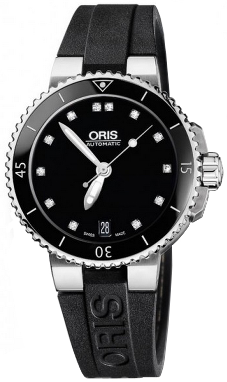 Oris Diving Self winding Automatic Black Ladies Watch 73376524194RS 