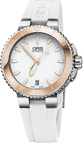 Oris Diving Self winding Automatic White Ladies Watch 73376524356RS 