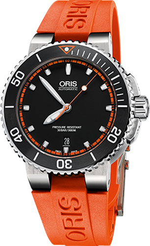 Oris Diving Self winding Automatic Black Mens Watch 73376534128RS-ORANGE 