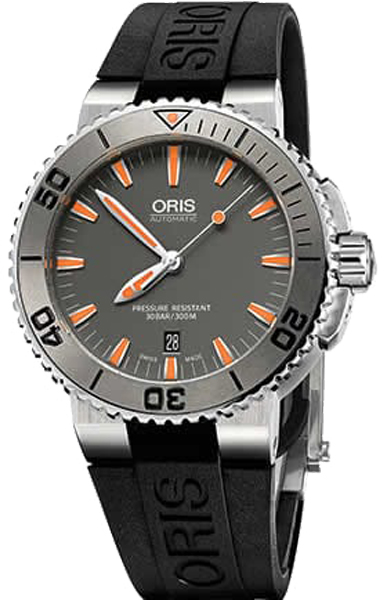 Oris Diving Self winding Automatic Grey Mens Watch 73376534158RS-BLACK 