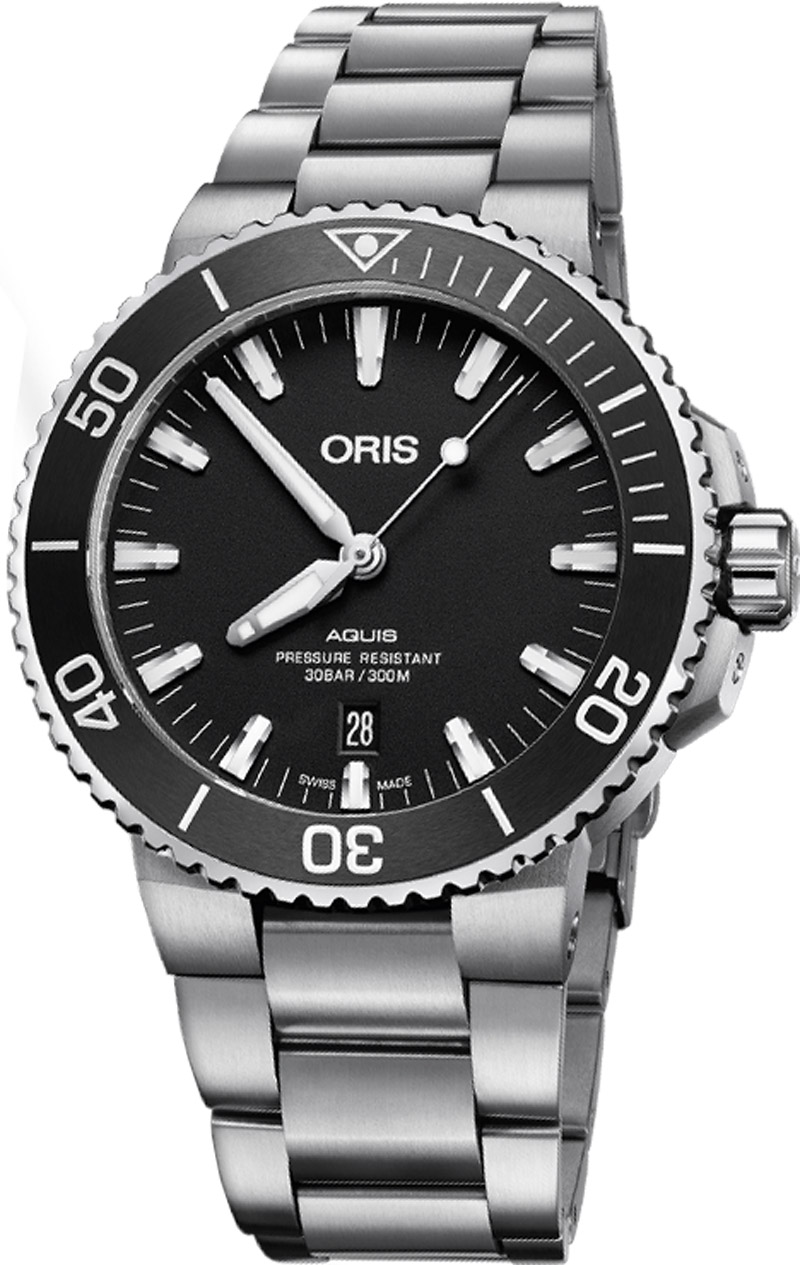 Oris Diving Self winding Automatic Black Mens Watch 73377304124MB 