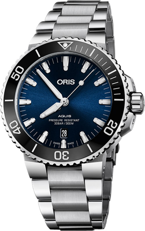 Oris Diving Self winding Automatic Blue Mens Watch 73377304135MB 