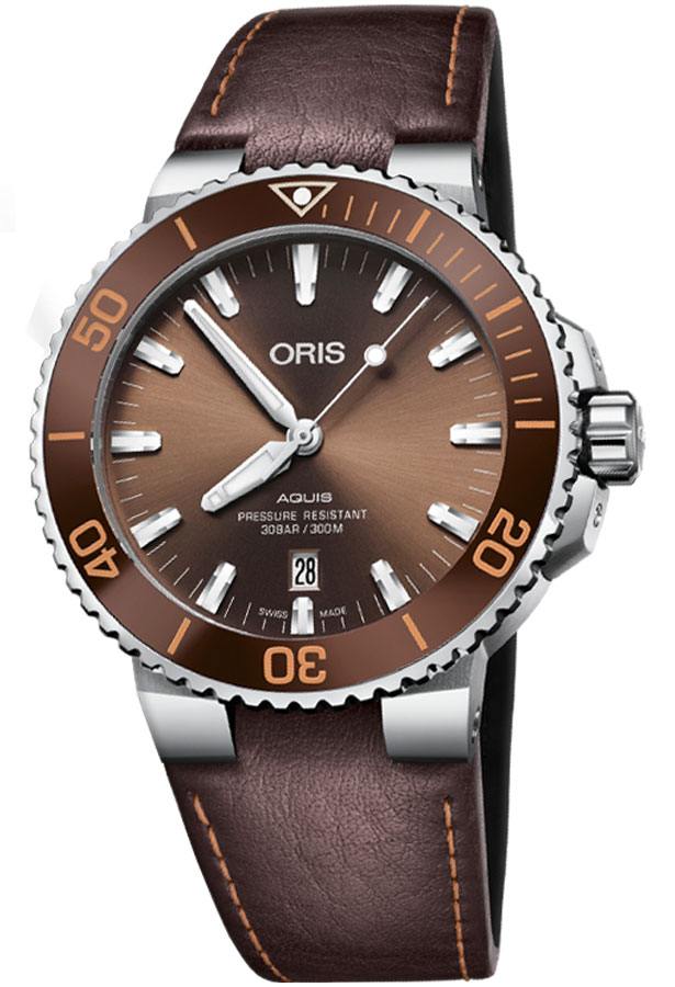 Oris Diving Self winding Automatic Brown Mens Watch 73377304152LS 