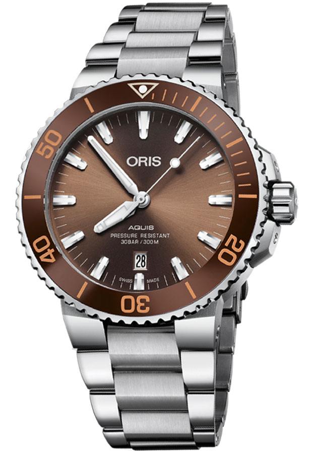 Oris Diving Self winding Automatic Brown Mens Watch 73377304152MB 