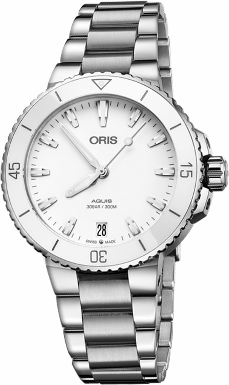 Oris Diving Self winding Automatic White Ladies Watch 73377314151MB 
