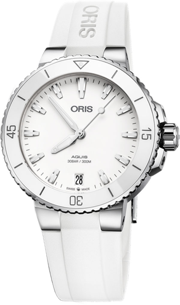 Oris Diving Self winding Automatic White Ladies Watch 73377314151RS 