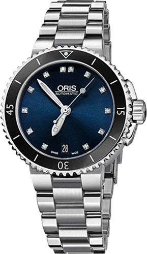Oris Diving Self winding Automatic Blue Ladies Watch 73376524195MB 