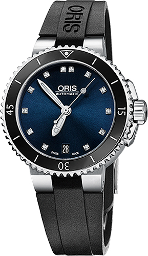 Oris Diving Self winding Automatic Blue Ladies Watch 73376524195RS 