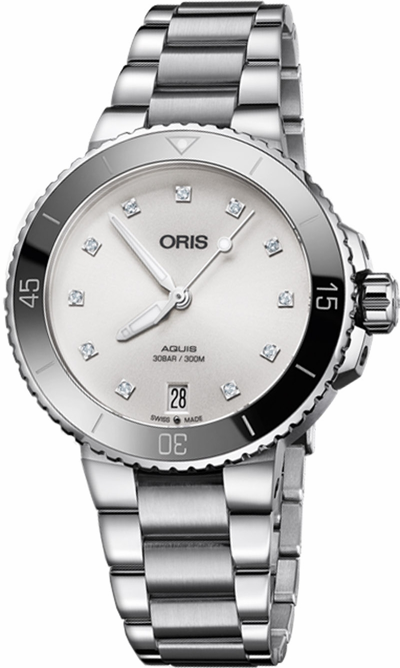 Oris Diving Self winding Automatic White Ladies Watch 73377314191MB 