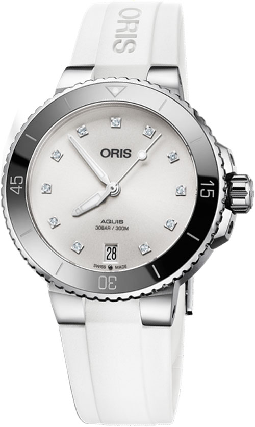 Oris Diving Self winding Automatic White Ladies Watch 73377314191RS 