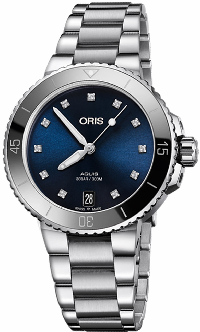 Oris Diving Self winding Automatic Blue Ladies Watch 73377314195MB 