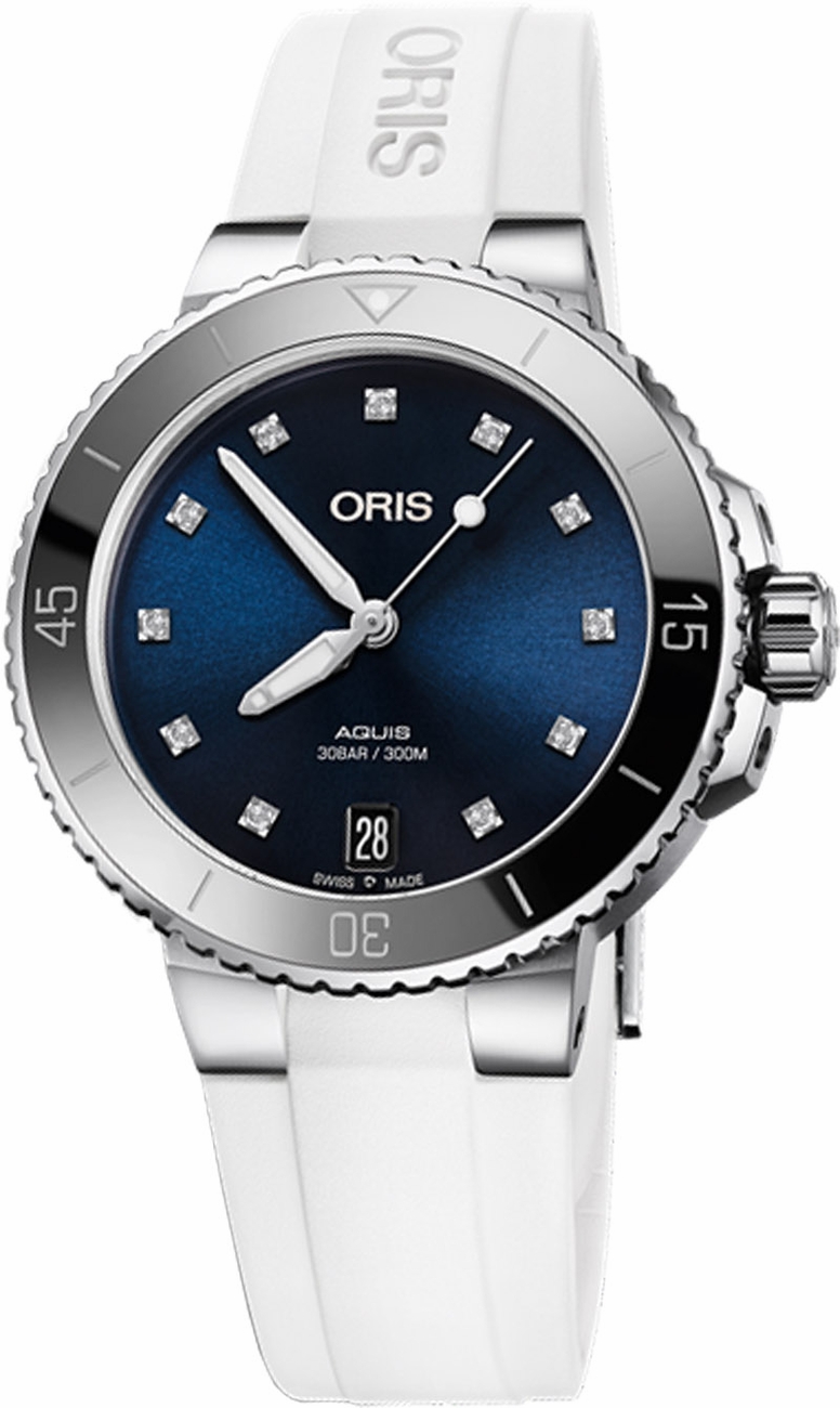 Oris Diving Self winding Automatic Blue Ladies Watch 73377314195RS 