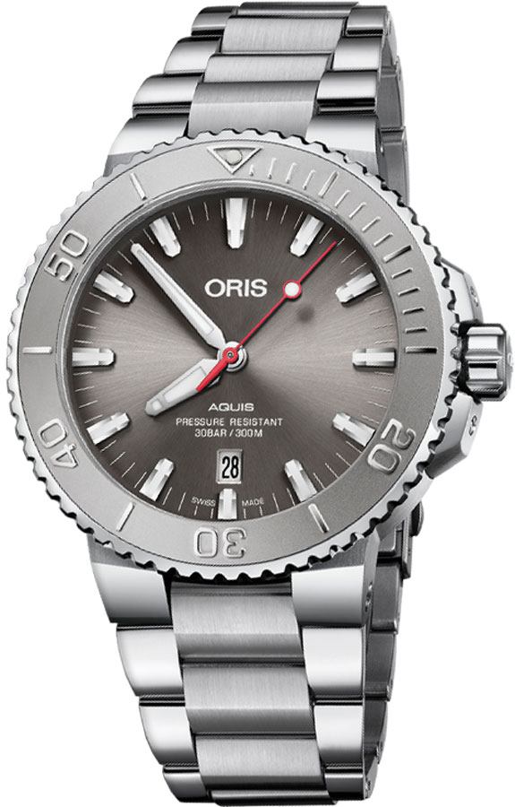Oris Diving Self winding Automatic Grey Mens Watch 73377304153MB 