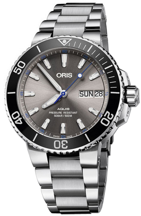 Oris Diving Self winding Automatic Grey Mens Watch 75277334183MB 