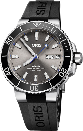 Oris Diving Self winding Automatic Grey Mens Watch 75277334183RS 