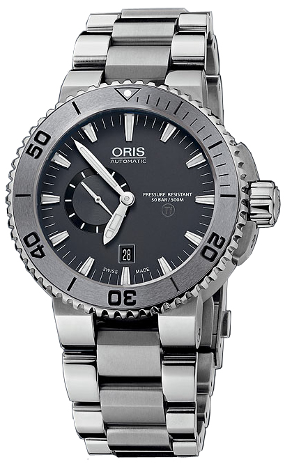 Oris Diving Self winding Automatic Grey Mens Watch 74376647253MB 