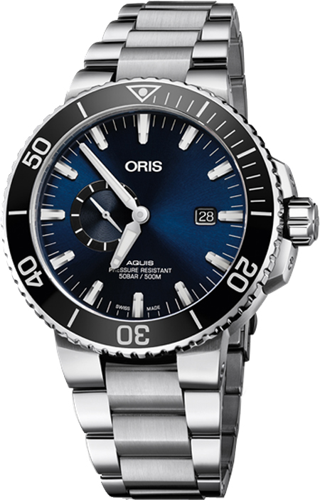 Oris Diving Self winding Automatic Blue Mens Watch 74377334135MB 