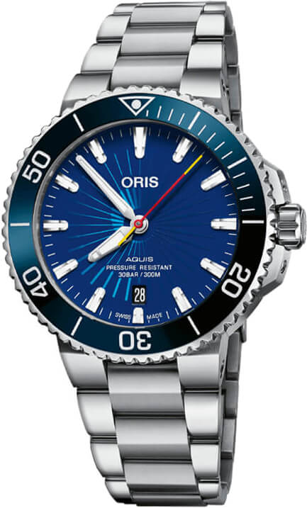 Oris Diving Self winding Automatic Blue Mens Watch 73377664185MB 