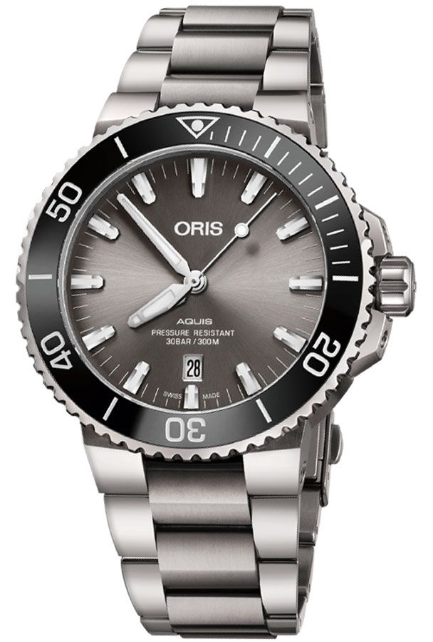 Oris Diving Self winding Automatic Grey Mens Watch 73377307153MB 