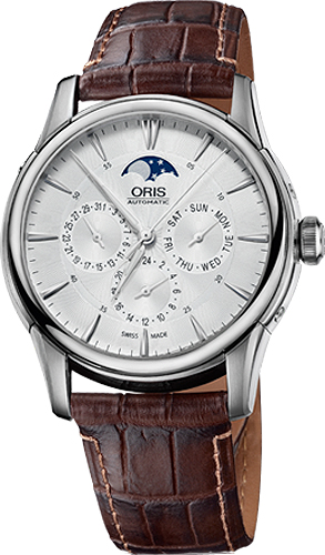 Oris Culture Self winding Automatic Blue Mens Watch 78177034051LS-BROWN 