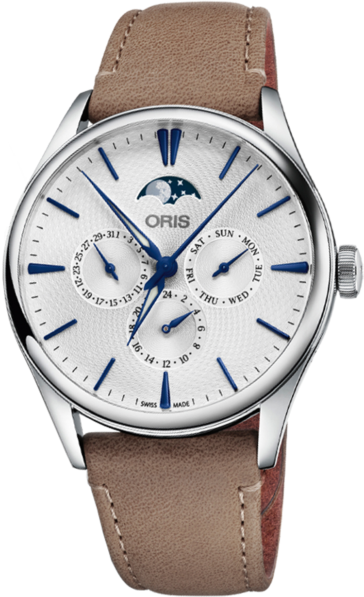 Oris Culture Self winding Automatic Silver Mens Watch 78177294051LS-BEIGE 