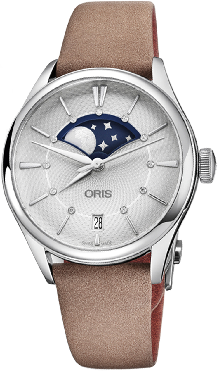 Oris Culture Self winding Automatic Silver Mens Watch 76377234051LS-BEIGE 