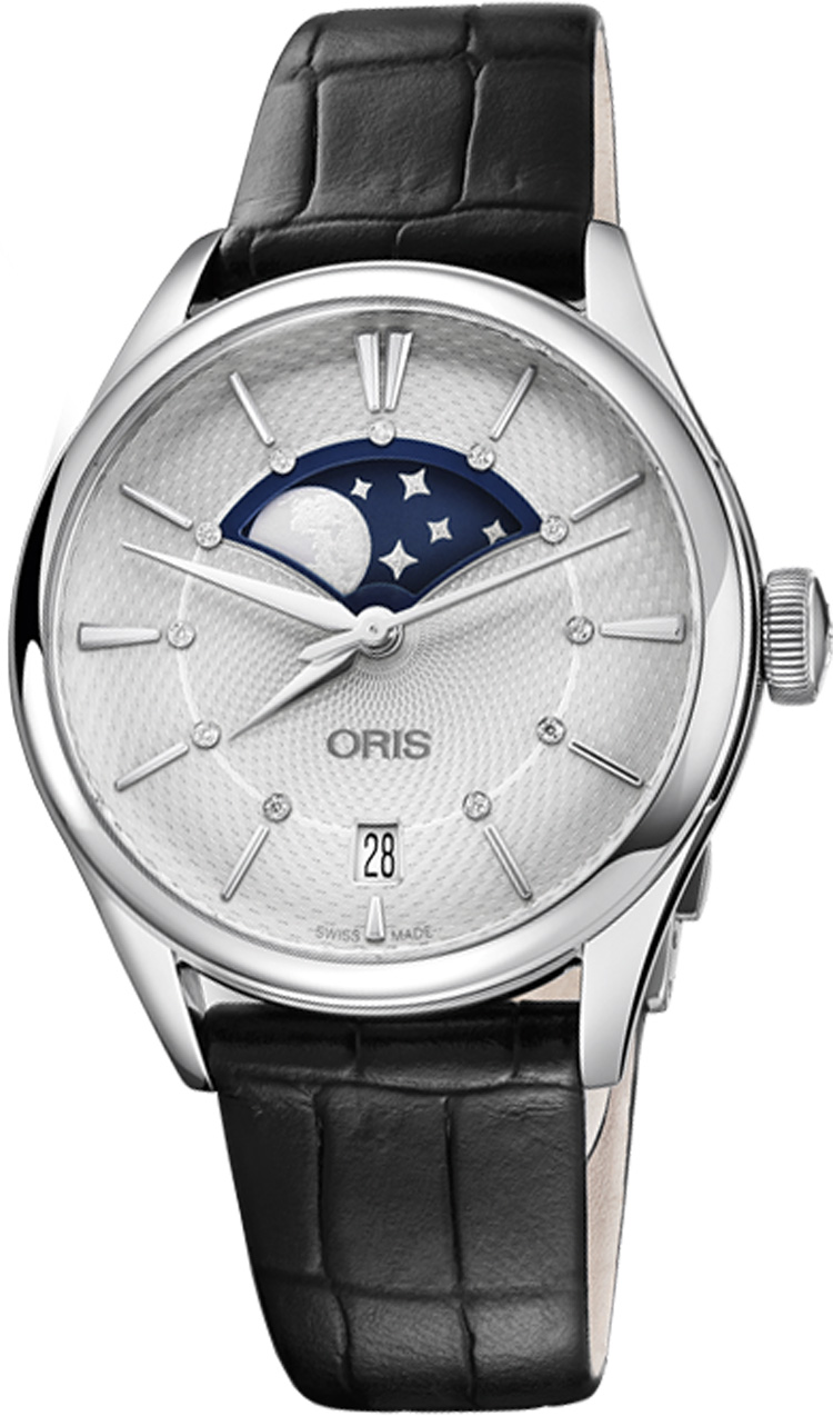Oris Culture Self winding Automatic Silver Ladies Watch 76377234051LS-BLACK 