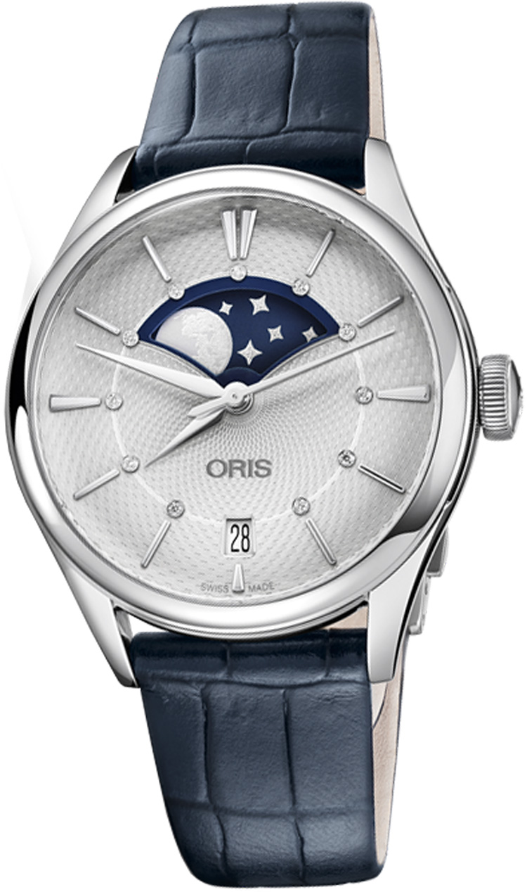 Oris Culture Self winding Automatic Silver Ladies Watch 76377234051LS-BLUE 