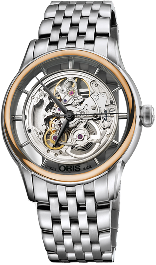 Oris Culture Self winding Automatic Skeleton Mens Watch 73476846351MB 
