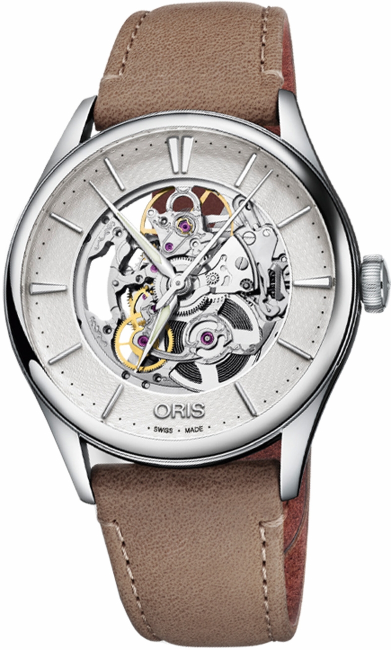 Oris Culture Self winding Automatic Silver Mens Watch 73477214051LS-BEIGE 