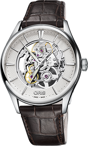 Oris Culture Self winding Automatic Silver Mens Watch 73477214051LS-BROWN 
