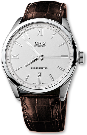Oris Culture Self winding Automatic Chronometer Silver Mens Watch 73776424071LS-BRN 