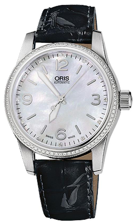 Oris Aviation Self winding Automatic Pearl White Ladies Watch 73376494966LS-BLK 