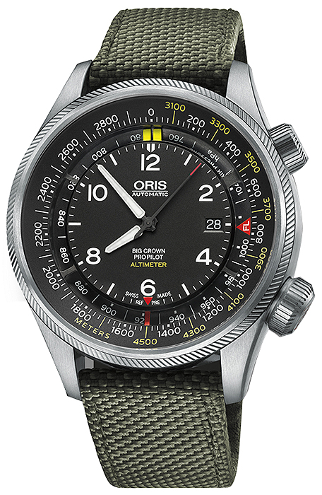 Oris Aviation 
Self winding Automatic Black Mens Watch 73377054164FS-GREEN 