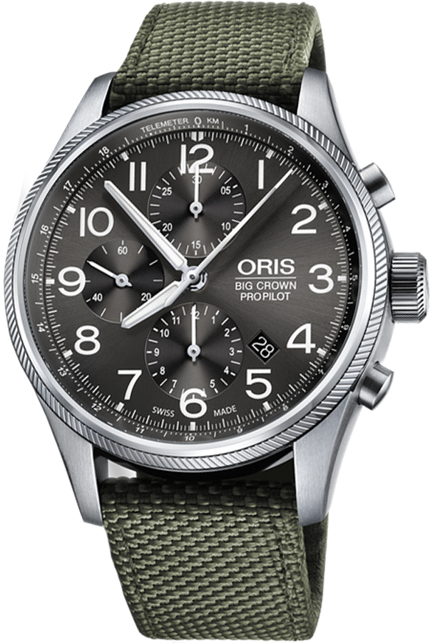 Oris Aviation 
Self winding Automatic Grey Mens Watch 77476994063FS-GREEN 