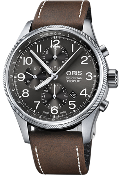Oris Aviation 
Self winding Automatic Grey Mens Watch 77476994063LS-BROWN 