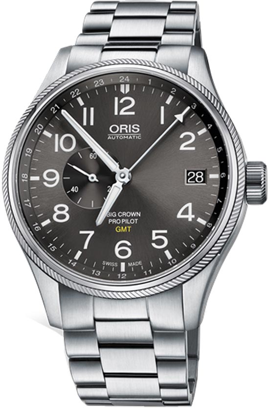 Oris Aviation Self winding Automatic Grey Mens Watch 74877104063MB 
